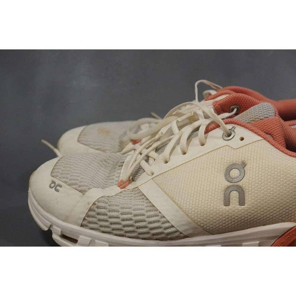 On Running Shoes Trainers Cloudflyer White Coral Swiss Gym Womens Size 9.5